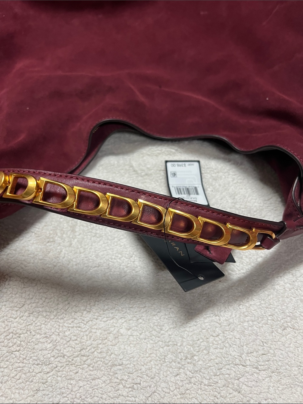 Donna Karen New York Bellmore Extra Large Suede Hobo With Bezel Strap - Picture 9 of 14
